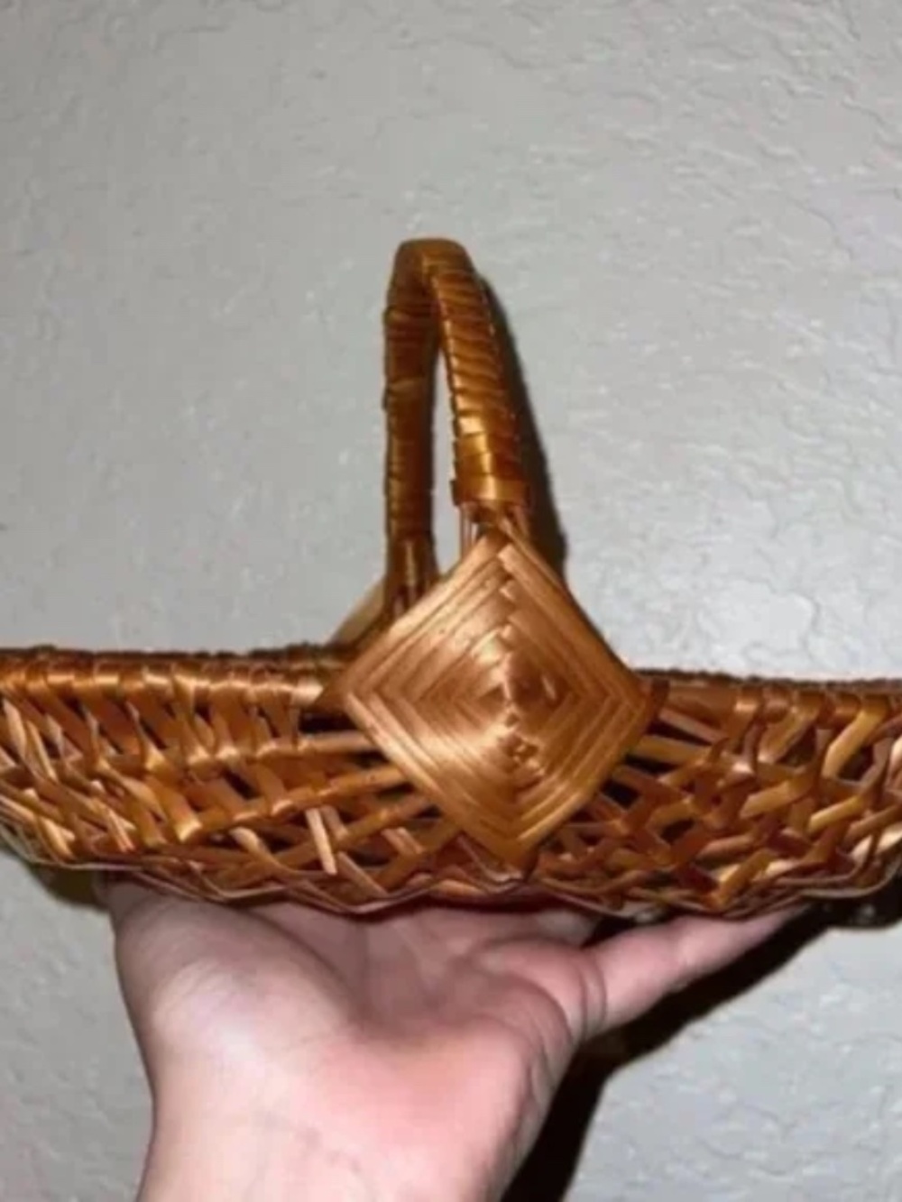 Bohemian Cottagecore Small Oval Wicker Basket